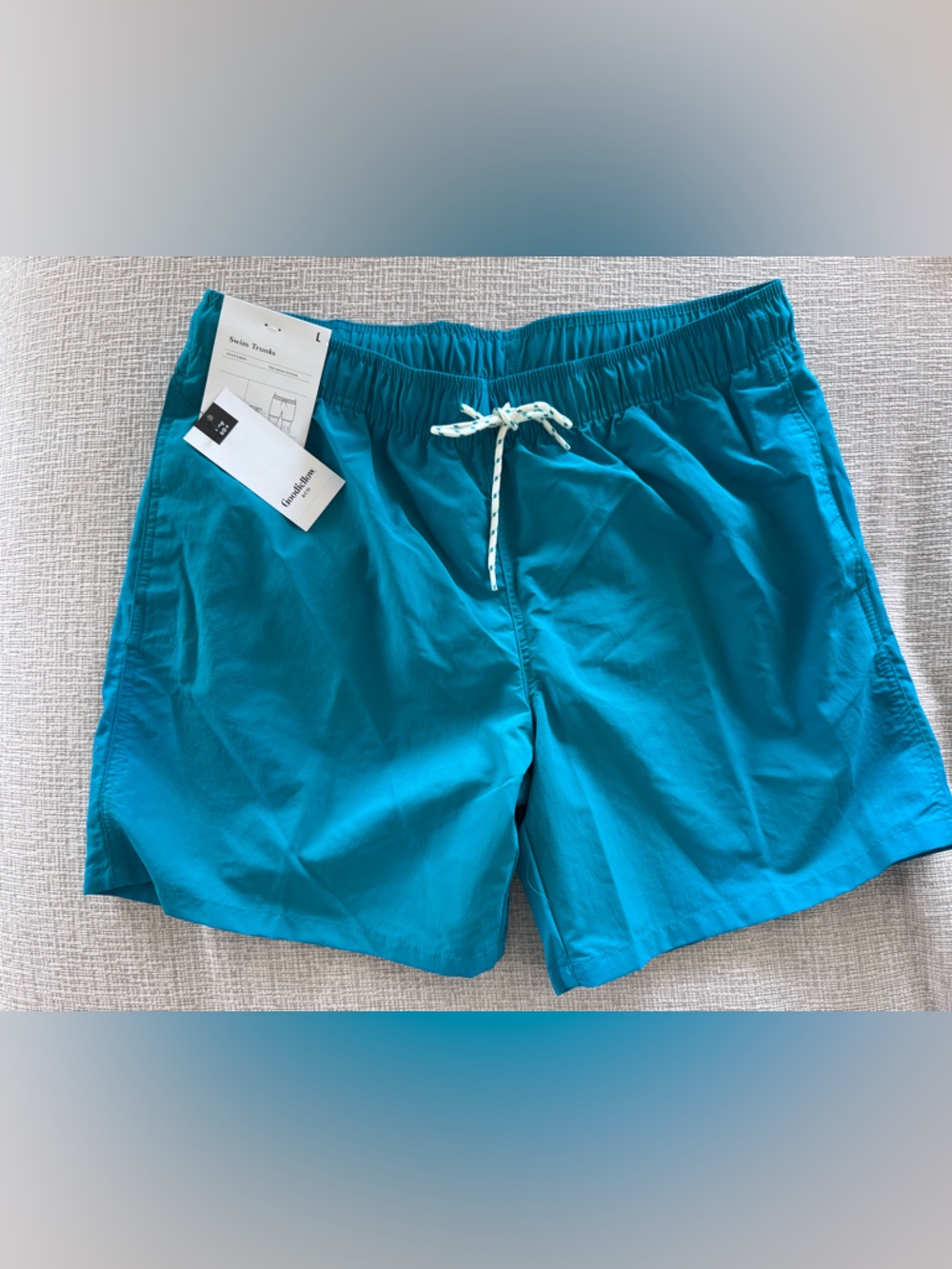 Goodfellow & Co Teal Swim Trunks with Contrast Drawstring